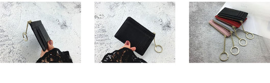 Cartera Minimalista Ultra Delgada con Cierre de Cremallera - Organizador de Documentos Retro - Image 15