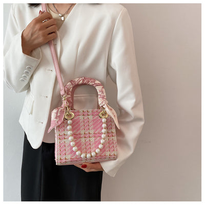 Bolso Diagonal Elegante con Perla y Diseño Asimétrico - Image 19