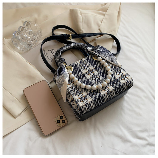 Bolso Diagonal Elegante con Perla y Diseño Asimétrico - Image 20