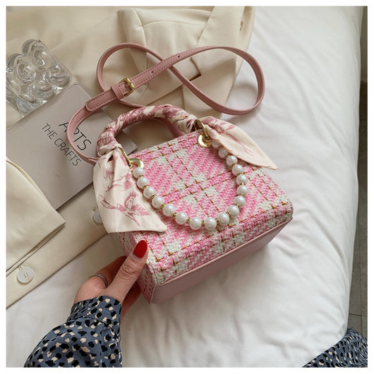 Bolso Diagonal Elegante con Perla y Diseño Asimétrico - Image 22
