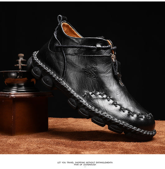 Botas de Cuero Cosidas a Mano para Hombre - Image 9