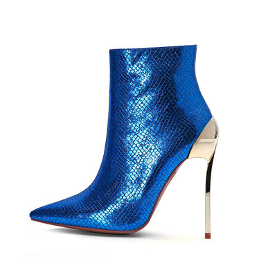 Botas Tobilleras de Tacón Stiletto Metálico Puntiagudo - Image 12