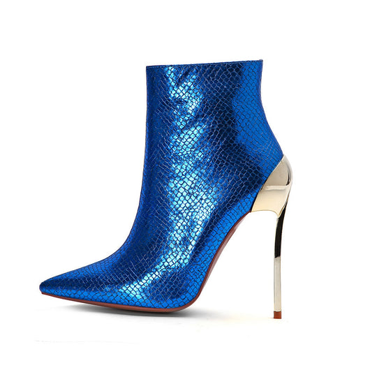 Botas Tobilleras de Tacón Stiletto Metálico Puntiagudo - Image 12