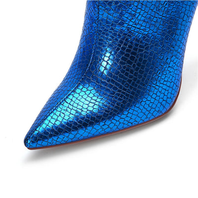 Botas Tobilleras de Tacón Stiletto Metálico Puntiagudo - Image 14