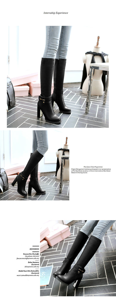 Botas Mujer con Tacón Grueso y Hebilla - Image 12