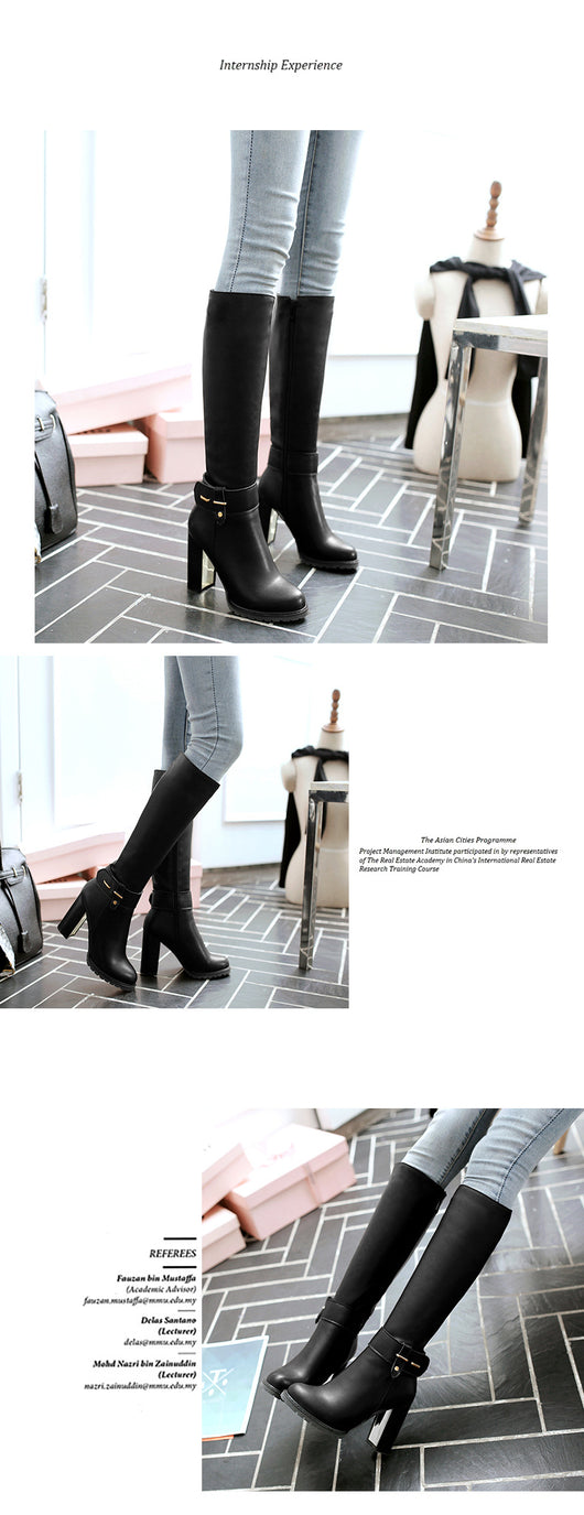 Botas Mujer con Tacón Grueso y Hebilla - Image 12