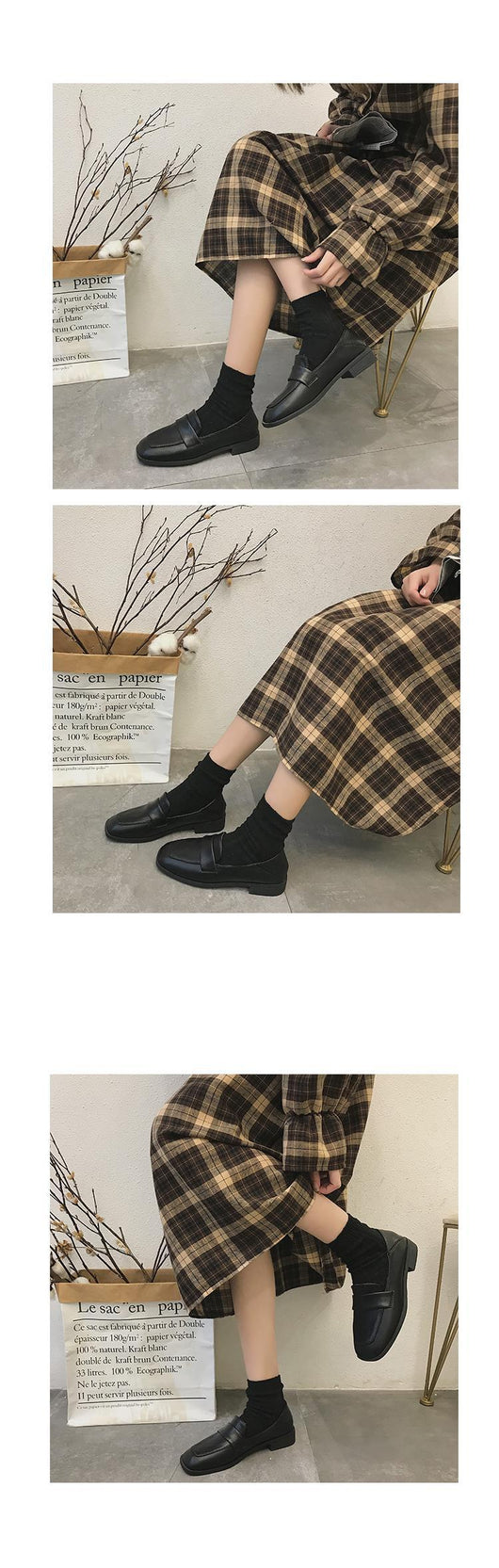 Mocasines Retro de Tacón Cuadrado en Cuero Suave con Tacón Robusto - Image 8