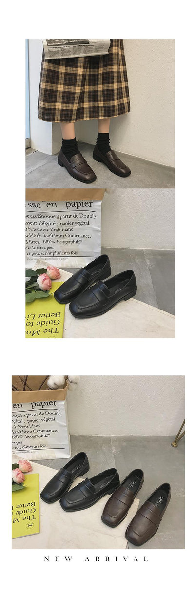 Mocasines Retro de Tacón Cuadrado en Cuero Suave con Tacón Robusto - Image 11