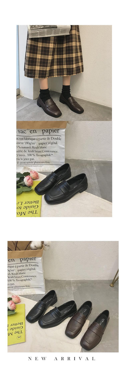 Mocasines Retro de Tacón Cuadrado en Cuero Suave con Tacón Robusto - Image 11