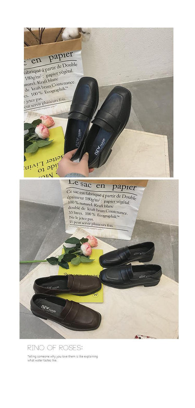 Mocasines Retro de Tacón Cuadrado en Cuero Suave con Tacón Robusto - Image 12