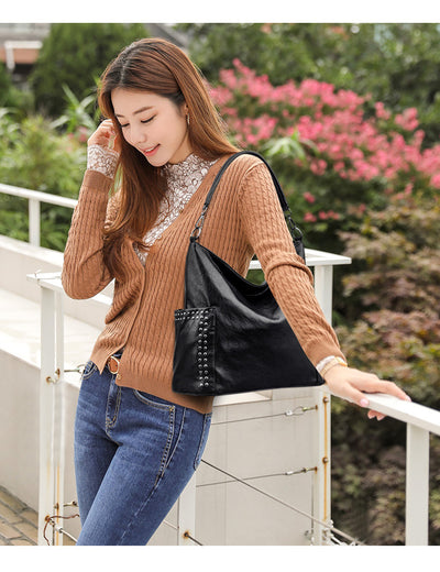 Bolso Mensajero de Cuero Suave con Gran Capacidad para Mujer - Image 14