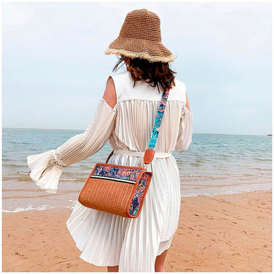 Bolso de Hombro Tejido en Paja Multicolor - Image 12