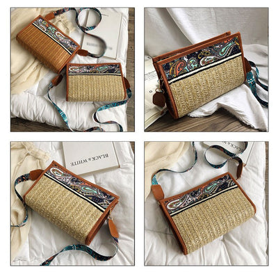 Bolso de Hombro Tejido en Paja Multicolor - Image 18