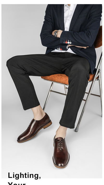 Zapatos de Negocios Estilo Británico Retro Pulido Baja Caña - Image 11