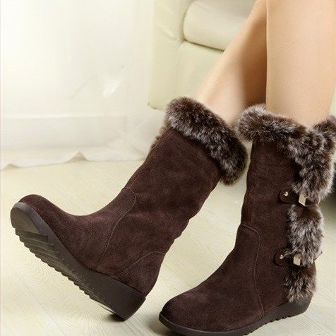 Botas de Invierno Caña Media con Pelaje Sintético - Comodidad Cálida para Mujer - Image 11