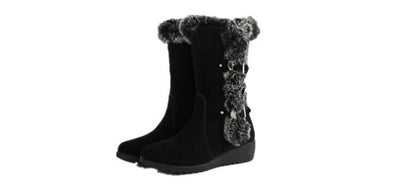 Botas de Invierno Caña Media con Pelaje Sintético - Comodidad Cálida para Mujer - Image 14