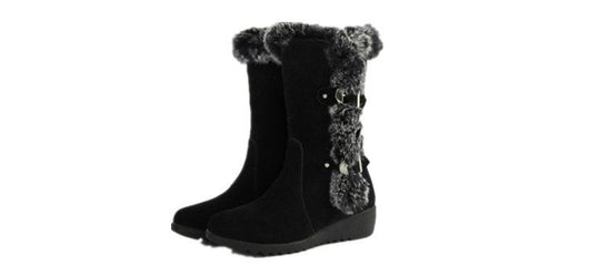 Botas de Invierno Caña Media con Pelaje Sintético - Comodidad Cálida para Mujer - Image 14