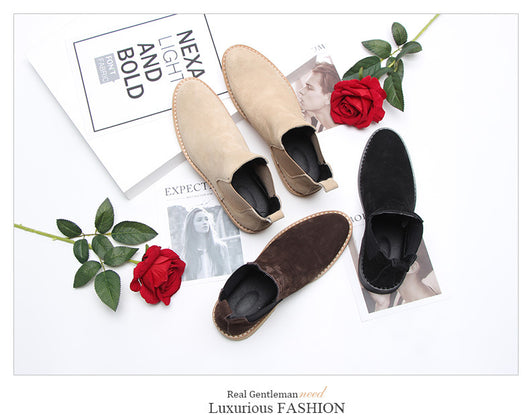 Botas Martin Cortas de Cuero Gamuza para Hombre - Estilo Británico - Image 8