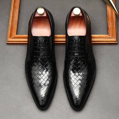 Zapatos de Cuero para Hombre con Patrón de Piedra Grabada - Image 9