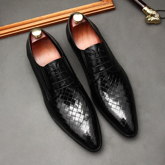 Zapatos de Cuero para Hombre con Patrón de Piedra Grabada - Image 10