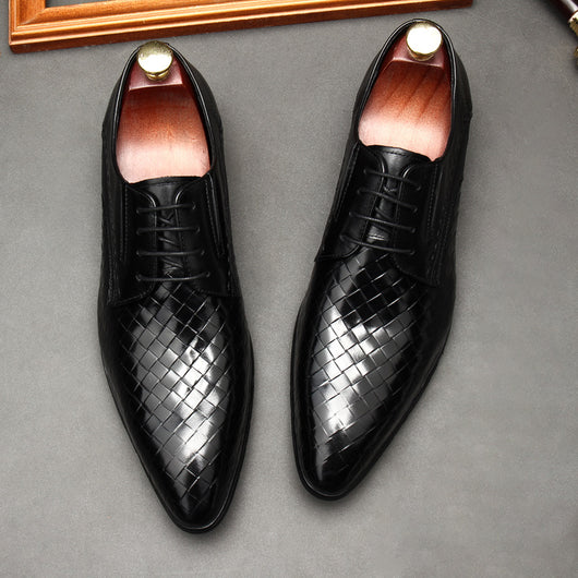 Zapatos de Cuero para Hombre con Patrón de Piedra Grabada - Image 12