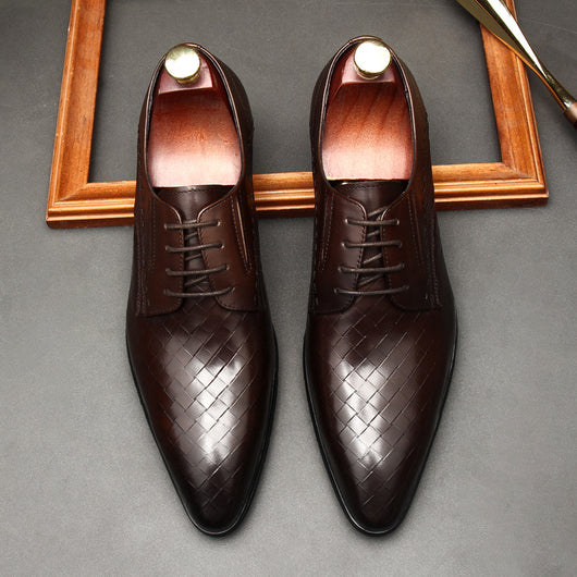 Zapatos de Cuero para Hombre con Patrón de Piedra Grabada - Image 17