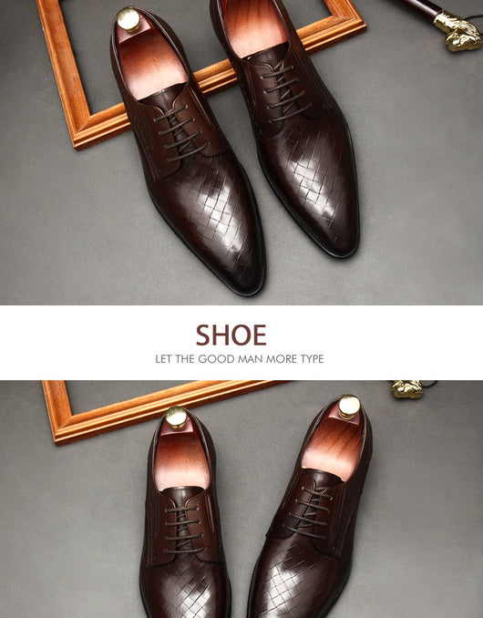 Zapatos de Cuero para Hombre con Patrón de Piedra Grabada - Image 19