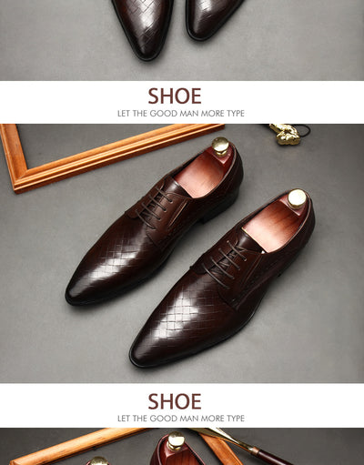Zapatos de Cuero para Hombre con Patrón de Piedra Grabada - Image 20