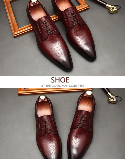 Zapatos de Cuero para Hombre con Patrón de Piedra Grabada - Image 21