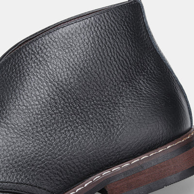 Botas Negras de Cuero Genuino Primera Capa con Patrón Lichi para Hombre - Image 19