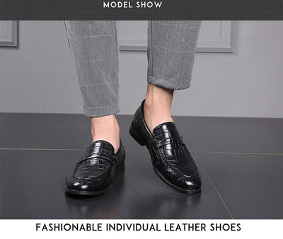 Zapatos Casuales de Cuero para Hombre con Patrón Moderno - Image 12