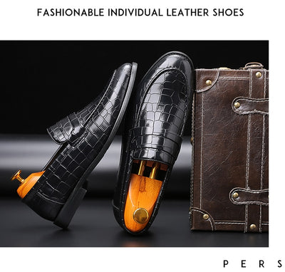Zapatos Casuales de Cuero para Hombre con Patrón Moderno - Image 17
