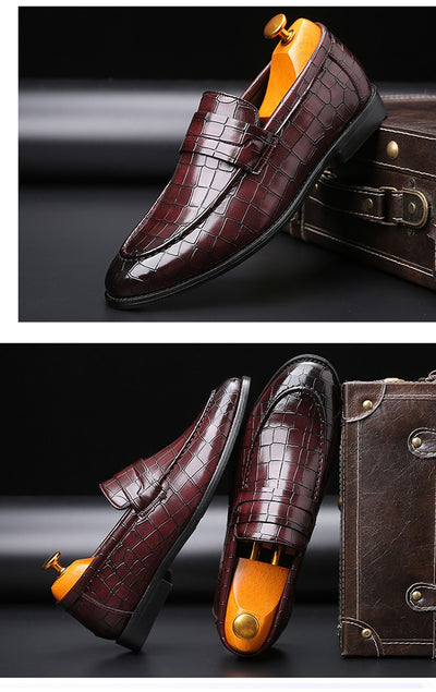 Zapatos Casuales de Cuero para Hombre con Patrón Moderno - Image 18