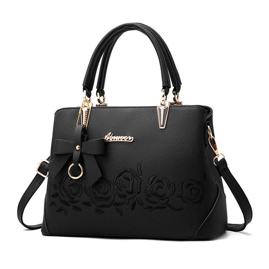 Bolso Tote con Bordado de Rosa - Image 3