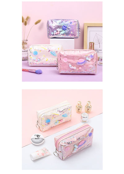 Bolsa de Maquillaje con Efecto Arenilla y Monedero Integrado - Image 7