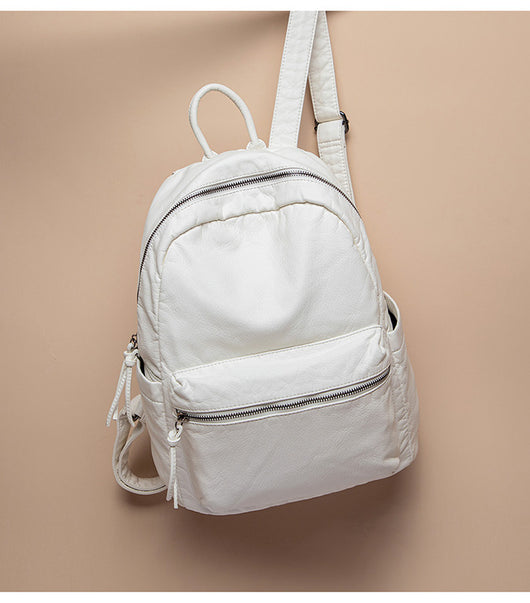 Mochila de Cuero Suave Lavado Fashion para Mujer - Image 10