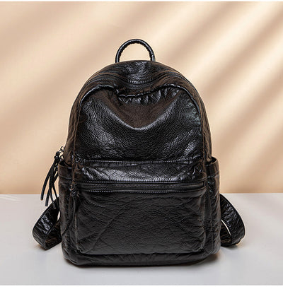 Mochila de Cuero Suave Lavado Fashion para Mujer - Image 11