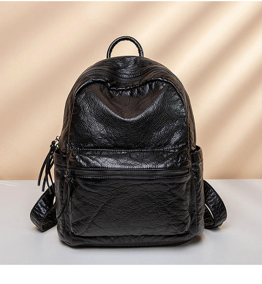Mochila de Cuero Suave Lavado Fashion para Mujer - Image 11