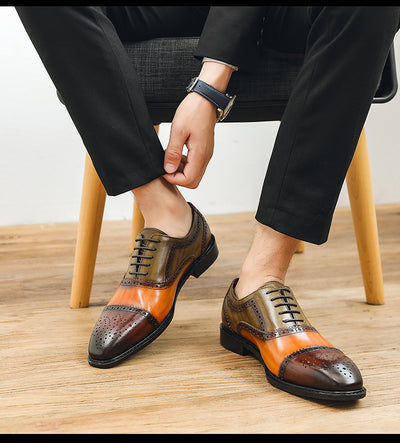 Zapatos de Cuero Genuino con Punta Afilada y Detalles Tallados - Image 14
