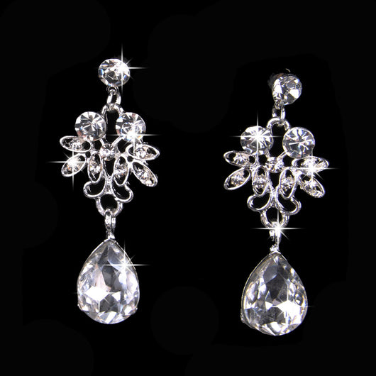 Purple crystal necklace and earring set with butterfly and floral designs, featuring large teardrop pendants. - Image 15