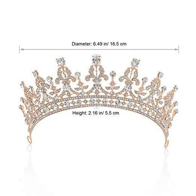 Corona Tiara Nupcial de Cristal Barroco Lujo con Acabado Oro Claro - Image 16
