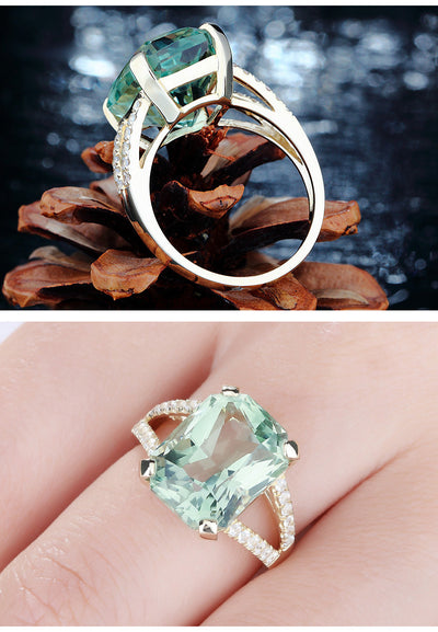 Anillo de Compromiso Turmalina Verde Estilo Europeo - Joyería Mosaico Premium - Image 10
