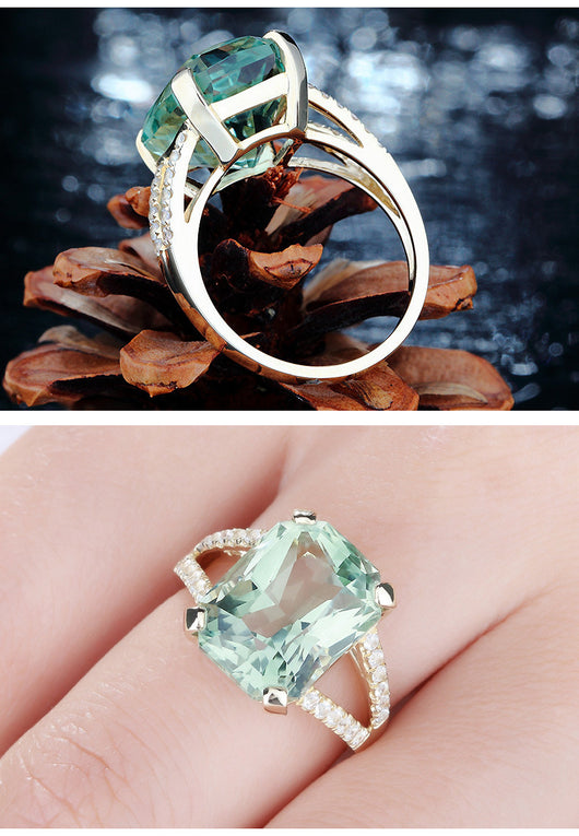 Anillo de Compromiso Turmalina Verde Estilo Europeo - Joyería Mosaico Premium - Image 10