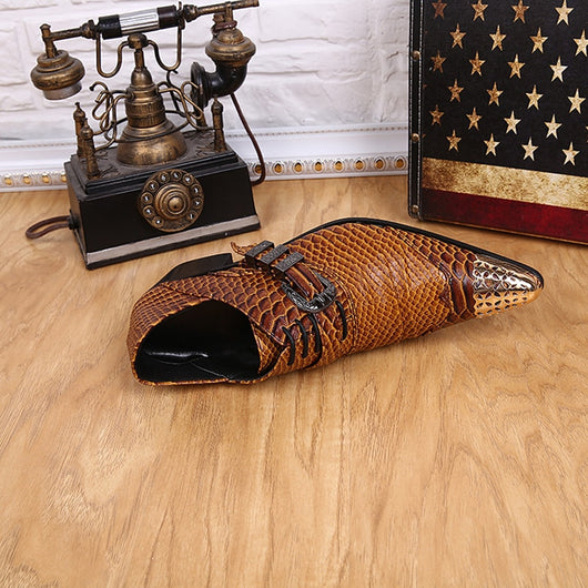 Zapatos de Cuero Estilo Británico con Estampado Serpiente - Modelo Bajo - Image 15