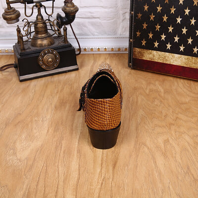 Zapatos de Cuero Estilo Británico con Estampado Serpiente - Modelo Bajo - Image 16