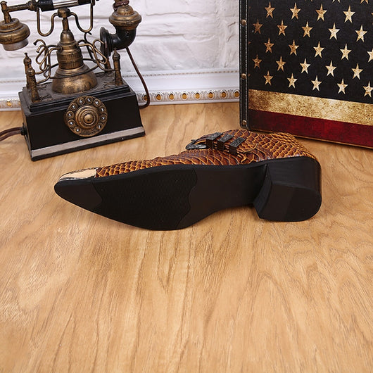 Zapatos de Cuero Estilo Británico con Estampado Serpiente - Modelo Bajo - Image 17