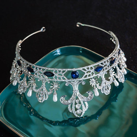 Corona Nupcial Reina Europea con Cristales - Accesorios Retro para el Cabello - Image 14