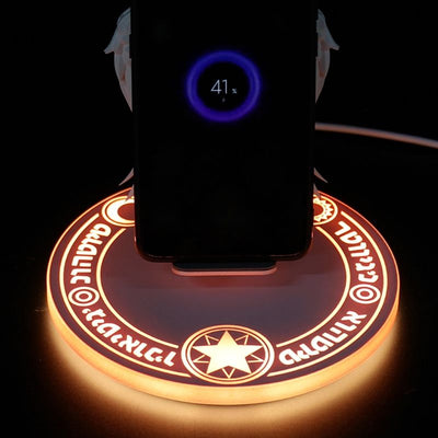 Cargador Inalámbrico Qi con Alas LED Multicolor - Dock Rápido para Celular - Image 13