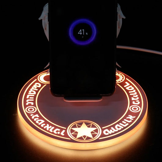 Cargador Inalámbrico Qi con Alas LED Multicolor - Dock Rápido para Celular - Image 13