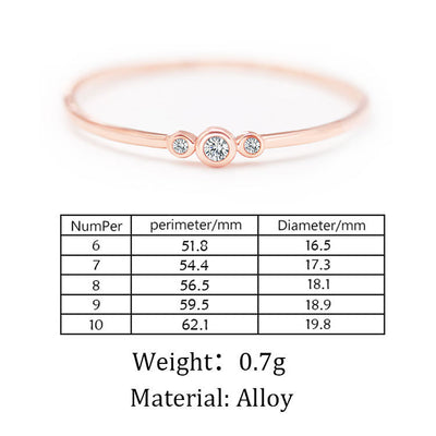 Anillos Articulados de Cobre con Tres Diamantes de Circonia - Image 8